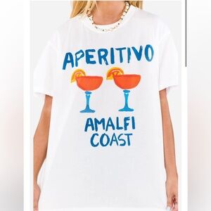 Show Me Your Mumu White Graphic Tee with Aperitivo Print